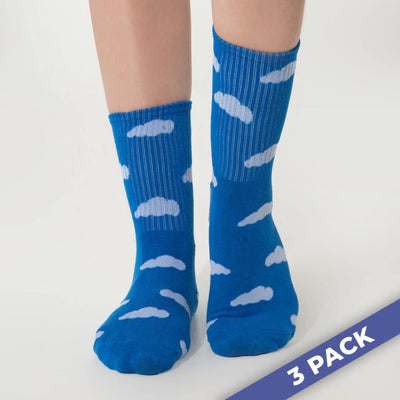 Cloud Slides - 3 Pairs Socks