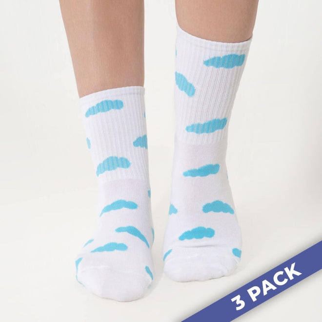 Cloud Slides - 3 Pairs Socks